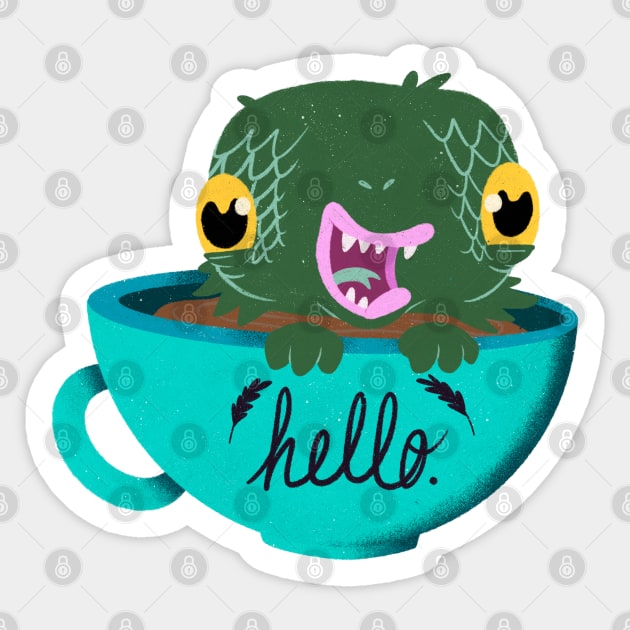 Creature from the Black Coffee Sticker by NoBonesNoProblem